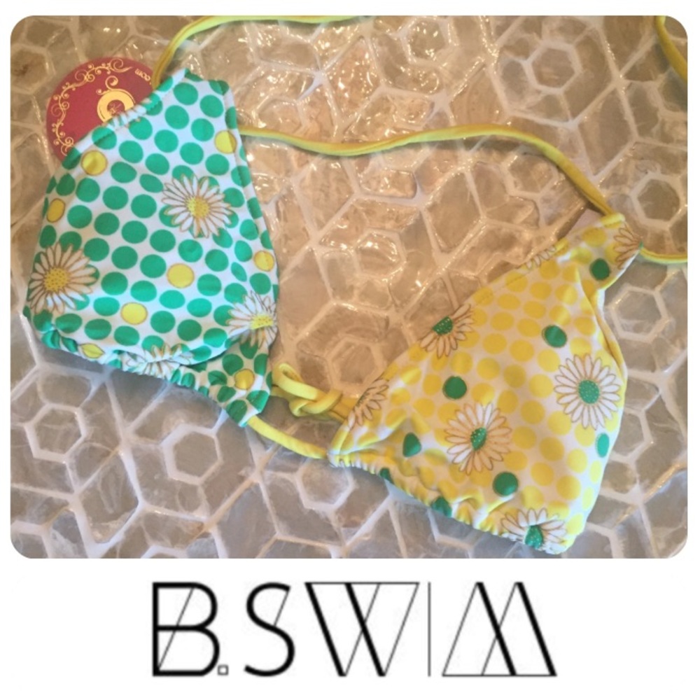 NEW!  Bswim sunflower print string bikini top